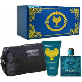 Versace Eros for Men (Rinkinys Vyrams) EDT 100ml + Shower Gel 100ml + Cosmetics bag