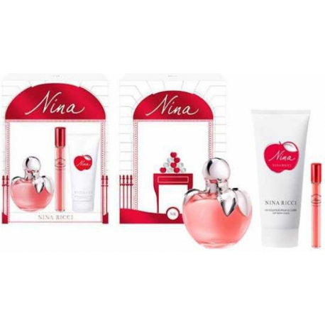 Nina Ricci Nina for Women (Rinkinys Moterims) EDT 80ml + EDT 10ml + BodyLotion 100ml