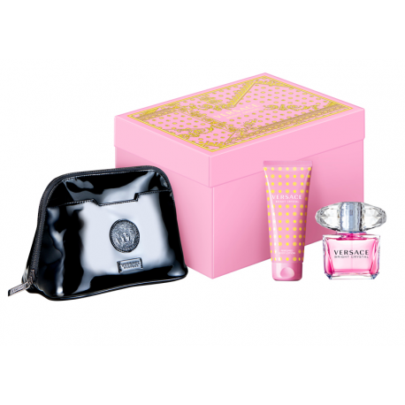 Versace Bright Crystal for Women (Rinkinys Moterims) EDT 90ml + Body Lotion 100ml + Cosmetics bag