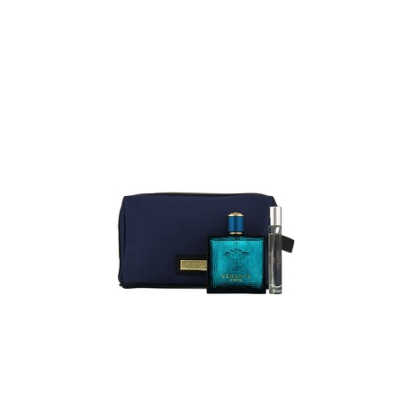 Versace Eros for Men (Rinkinys Vyrams) EDT 100ml + EDT 10ml + Blue Cosmetics bag