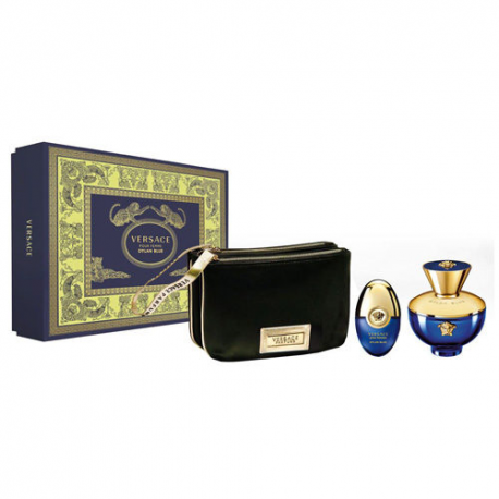 Versace Dylan Blue Pour Femme (Rinkinys Moterims) EDP 100ml + EDP 10ml + Cosmetics bag