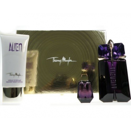 Thierry Mugler Alien for Women (Rinkinys Moterims) EDP 60 ml + kūno losjonas 100 ml + EDP 6 ml + kosmetinė 