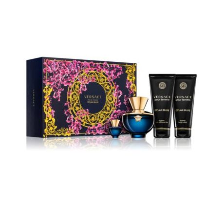 Versace Dylan Blue Pour Femme (Rinkinys Moterims) EDP 100ml + Body Lotion 100ml + 100ml Shower Gel + EDP 5ml
