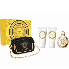Versace Eros Pour Femme (Rinkinys Moterims) EDP 100ml + Body Lotion 100ml + Shower Gel 100ml + Cosmetics bag